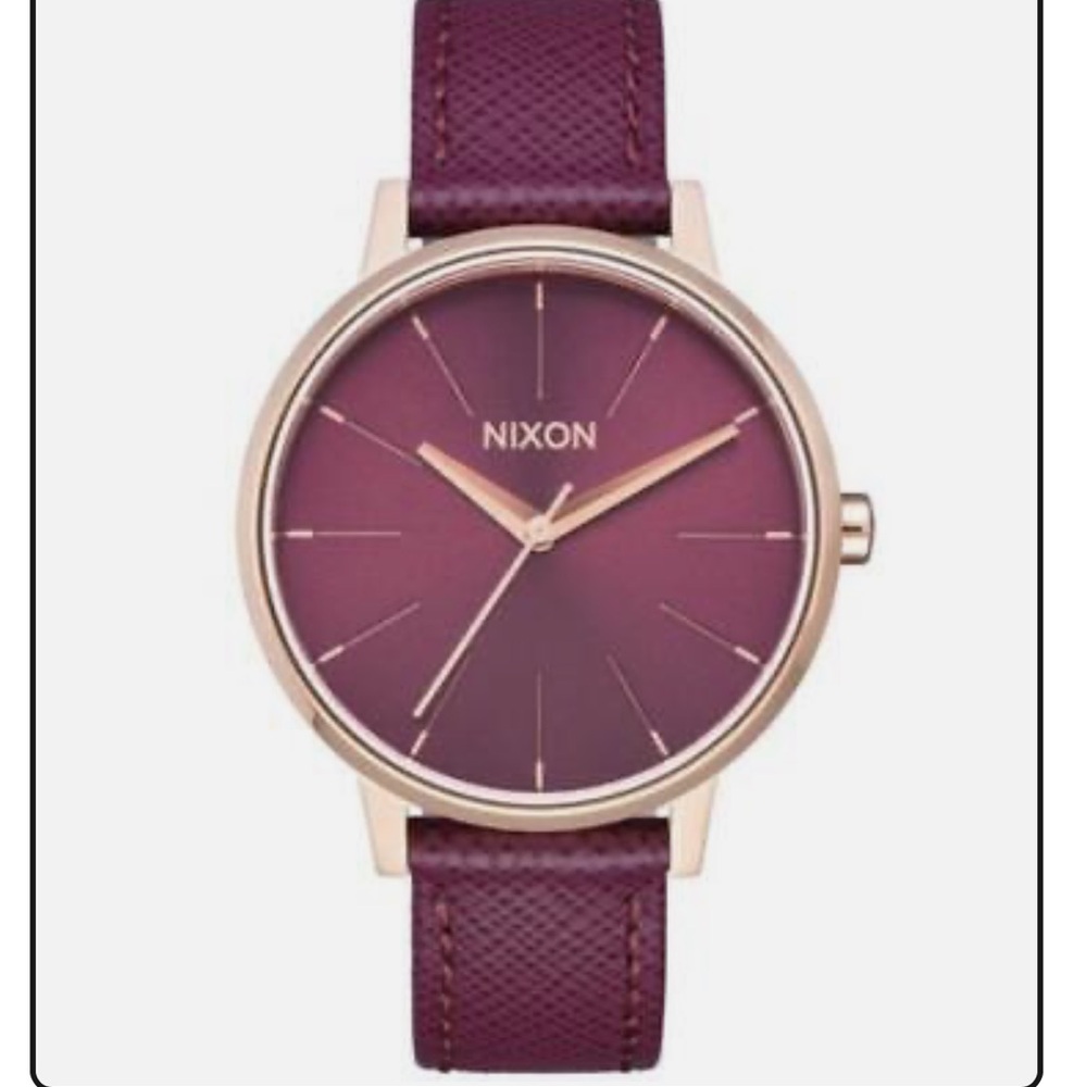 Nixon Kensington Bordeaux Rose Gold Leather Watch